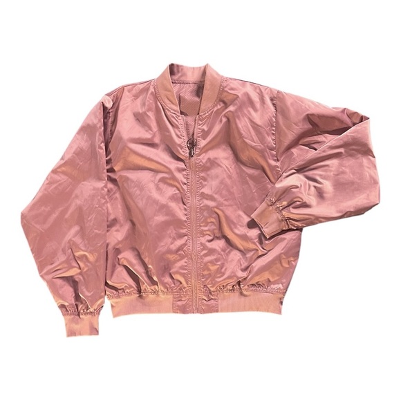 Fabletics Eva Bomber Jacket Sizw Small. Women's Satiny Pink Jacket - Picture 2 of 6